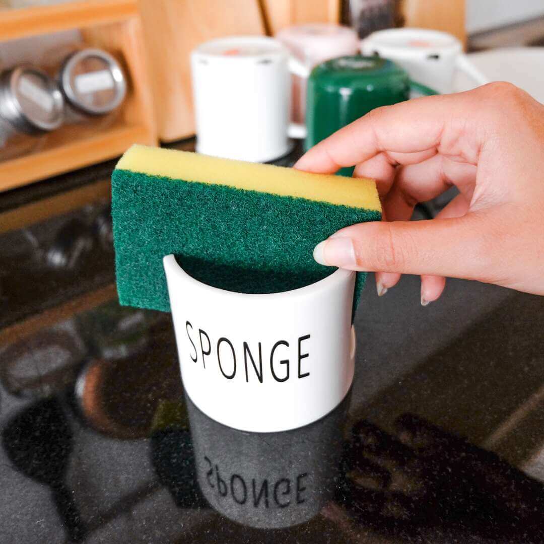 White Ceramic Porcelain Sponge Holder for Kitchen Sink Farmhouse Home