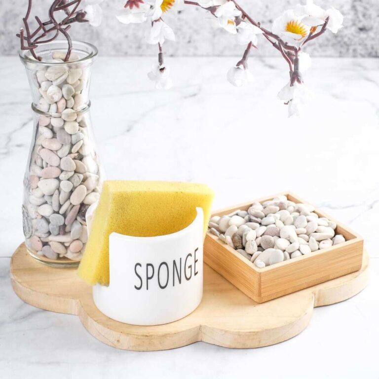 White Ceramic Porcelain Sponge Holder for Kitchen Sink Farmhouse Home