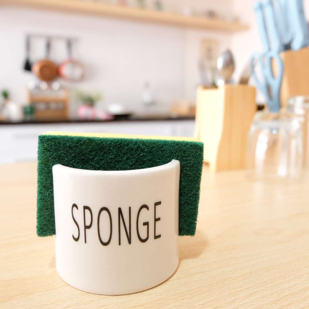 White Ceramic Porcelain Sponge Holder for Kitchen Sink Farmhouse Home