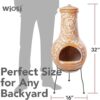 Wiosi Medium 𝗖𝗵𝗶𝗺𝗶𝗻𝗲𝗮 Outdoor Fireplace for Patio Clay Chimineas with Chimney Rain Lids and Solid Metal Stands image 7