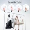 Metal Purse Hanger Closet Set of 4 - Anti-Fall Heavy Duty Bag Organizer Hooks for Handbags, Backpacks & Totes, image 6