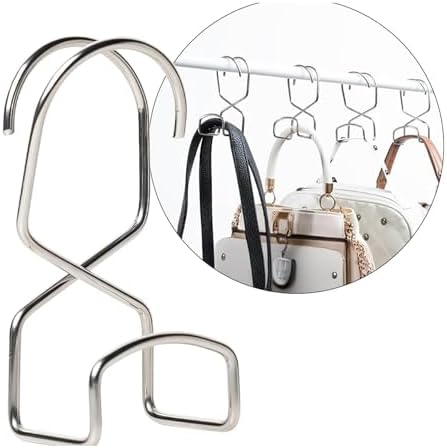 Metal Purse Hanger Closet Set of 4 - Anti-Fall Heavy Duty Bag Organizer Hooks for Handbags, Backpacks & Totes, image 2