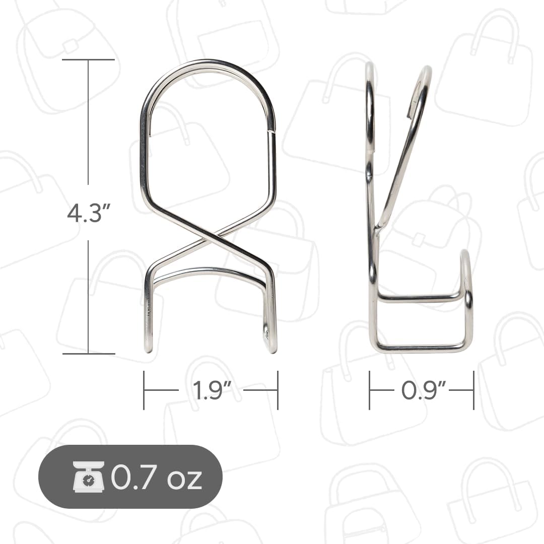 Metal Purse Hanger Closet Set of 4 - Anti-Fall Heavy Duty Bag Organizer Hooks for Handbags, Backpacks & Totes, image 9