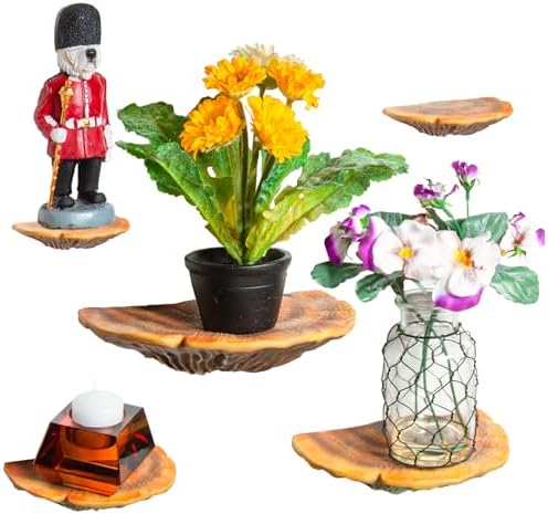 Wiosi 5-Piece Turkey Gill Mushroom Floating Shelves image 2
