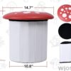 Wiosi Cute Mushroom Ottoman Stool for Boys & Girls - Multipurpose Storage Ottoman for Toys & Clothes - Small O image 4