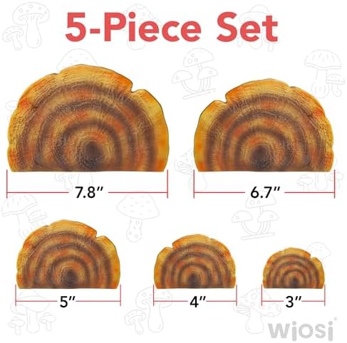 Wiosi 5-Piece Turkey Gill Mushroom Floating Shelves image 4
