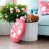 Wiosi Cute Mushroom Ottoman Stool for Boys & Girls - Multipurpose Storage Ottoman for Toys & Clothes - Small O image 3