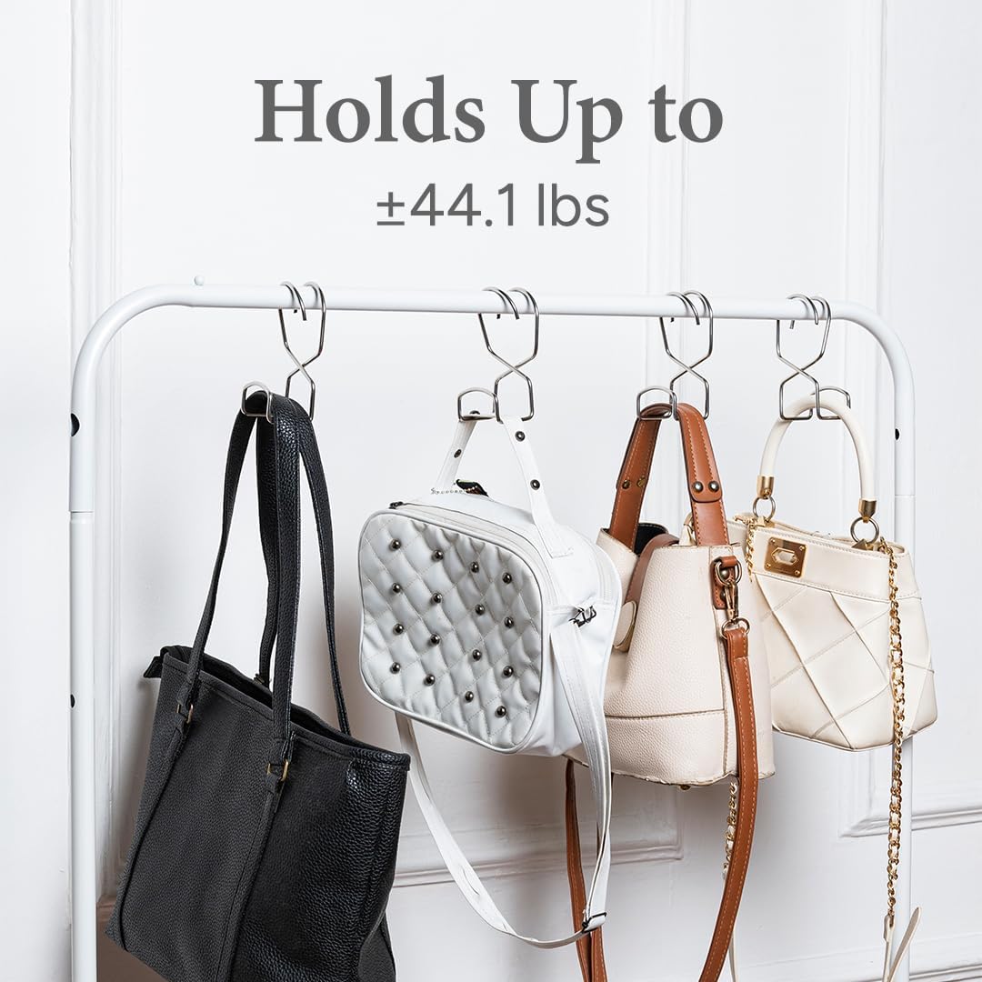 Metal Purse Hanger Closet Set of 4 - Anti-Fall Heavy Duty Bag Organizer Hooks for Handbags, Backpacks & Totes, image 10