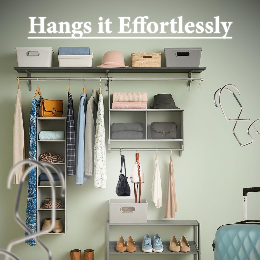 Metal Purse Hanger Closet Set of 4 - Anti-Fall Heavy Duty Bag Organizer Hooks for Handbags, Backpacks & Totes, image 13