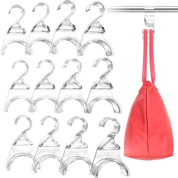 Wiosi clear acrylic purse hanger for closet, handbag storage organizer 3 pack
